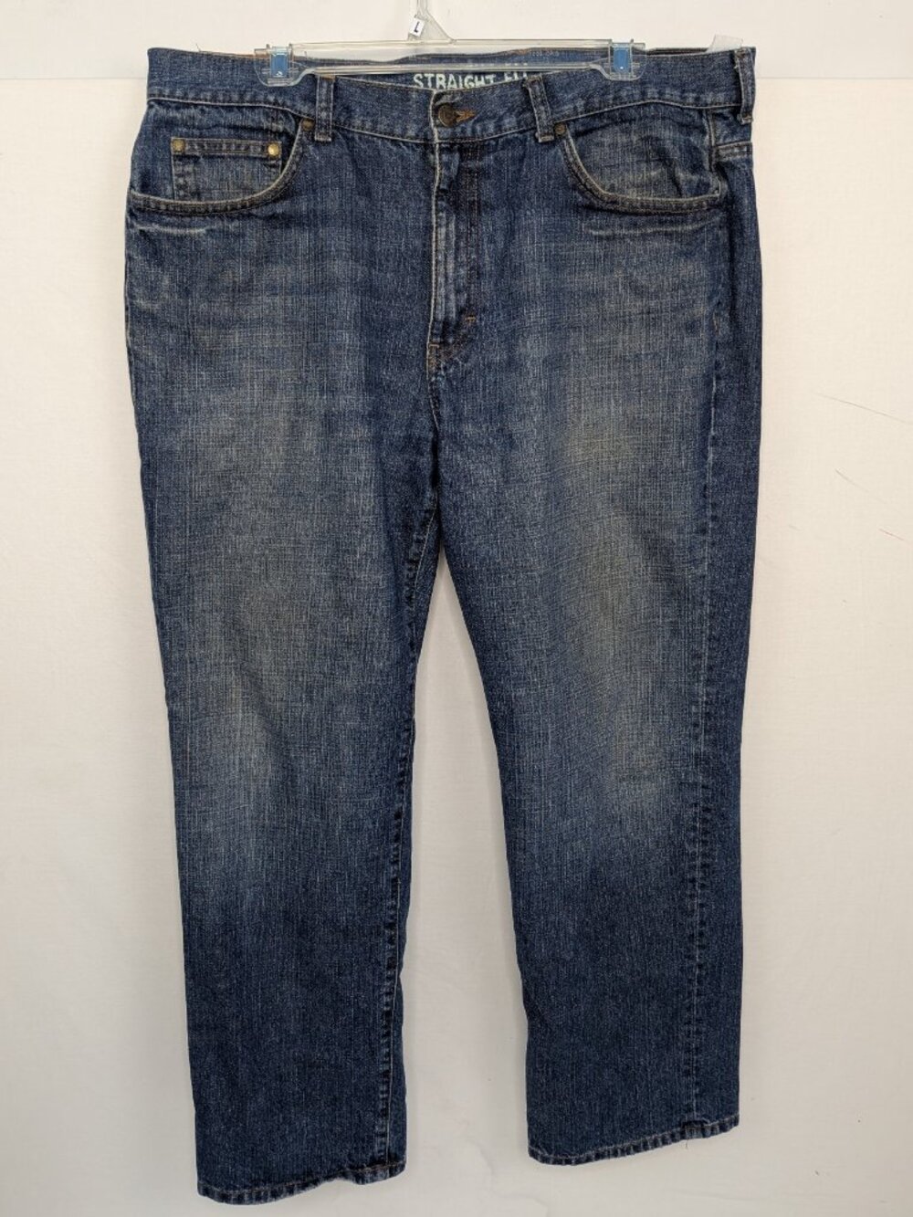 Chaps Denim Mens 38x30 Blue Straight Fit Jeans 100% Cotton Medium Wash